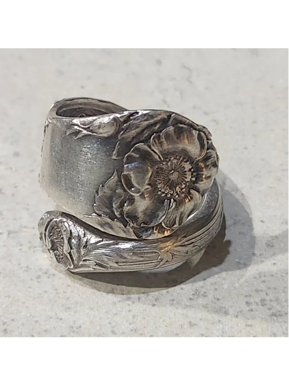 Rodgers A1 silver Plated Wrap Ring Size 8 Briar Rose / Briar Cliff 1910 Pattern